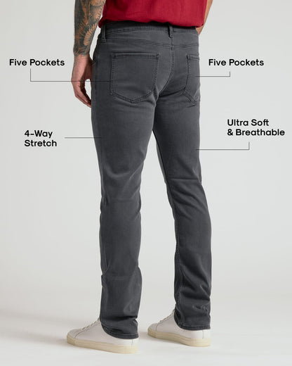 Gray Wash Straight Comfort Stretch Jeans