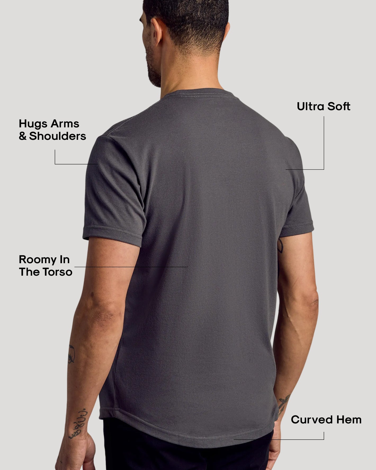 Carbon Curved Hem Classic Crew Neck