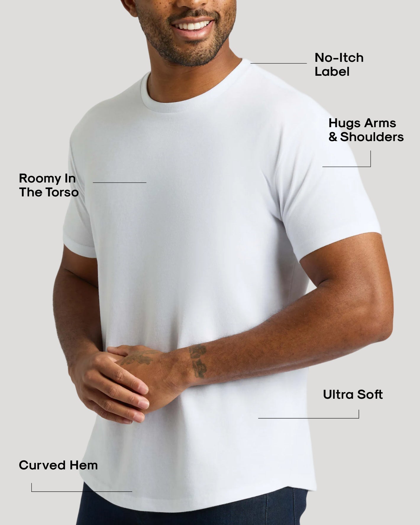 White Curved Hem Classic Crew Neck 3-Pack