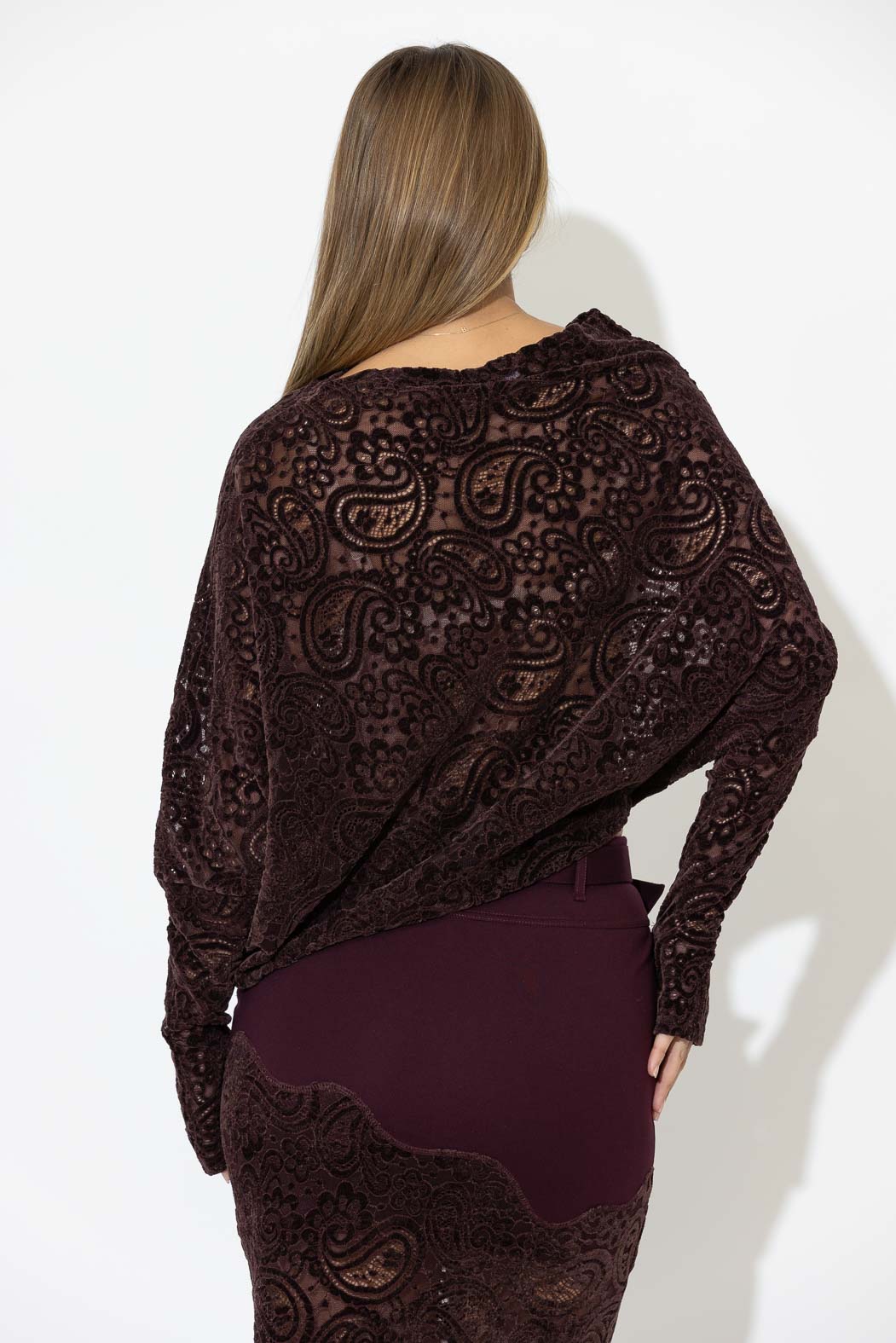 Burgundy Lace Milan Top