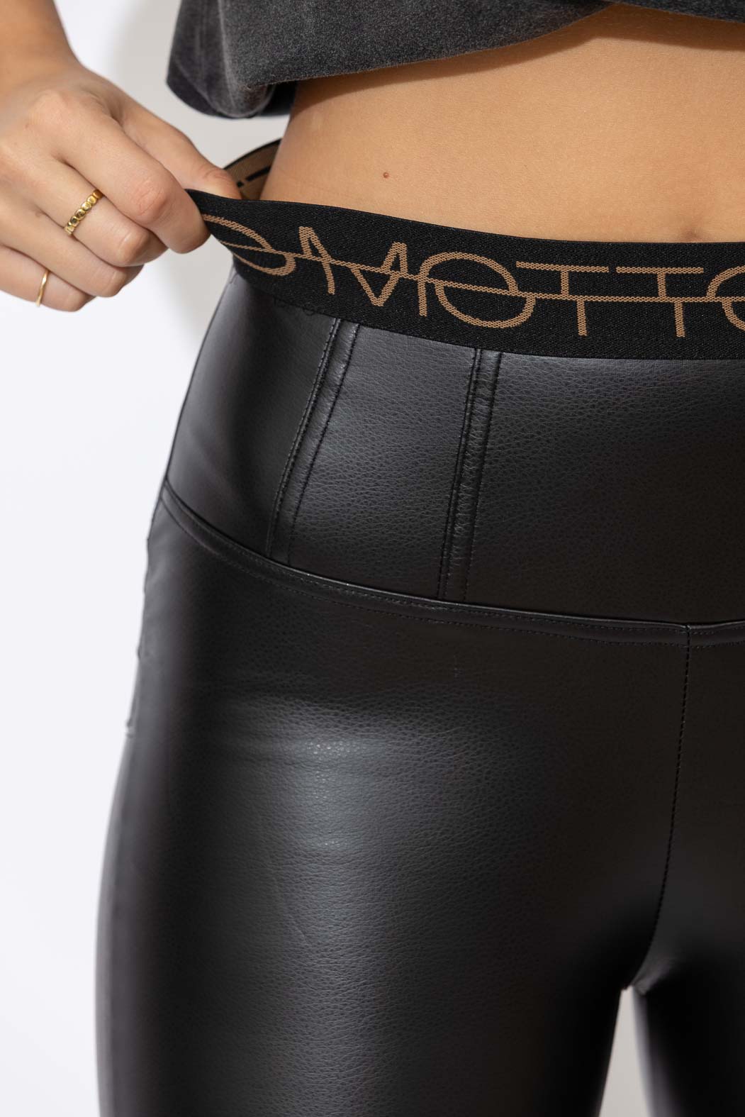Black Croc Coated Classic Miracle Pant