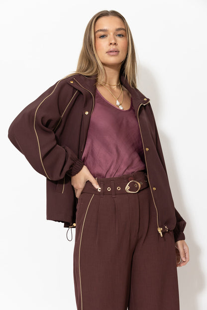 Burgundy Lustra Athleisure Jacket
