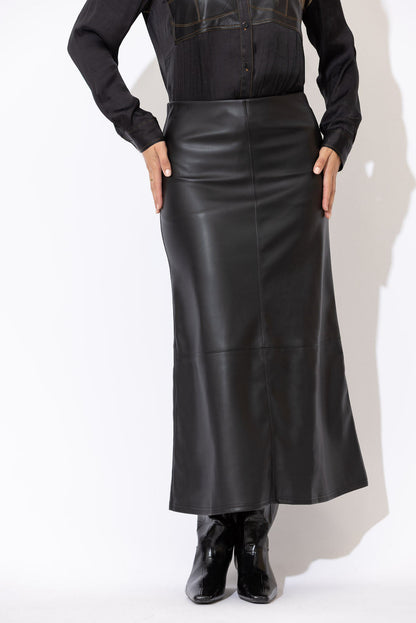 Black Faux Leather Skirt
