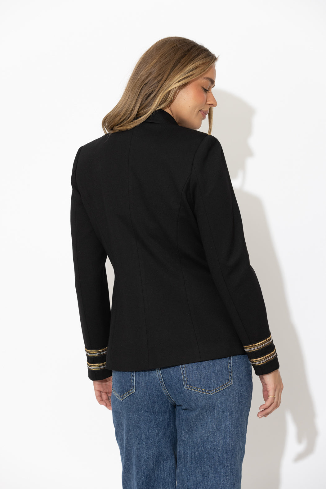 Black Ponte Sisca Military Blazer