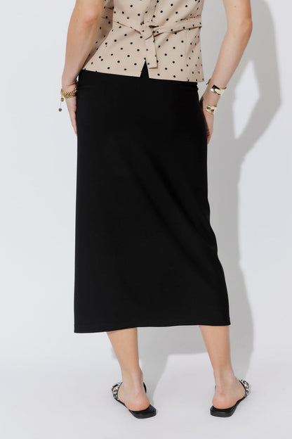 Black Drape Front Skirt