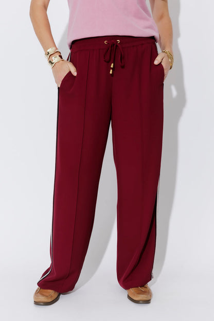 Burgundy Euro Pintuck Sport Pant
