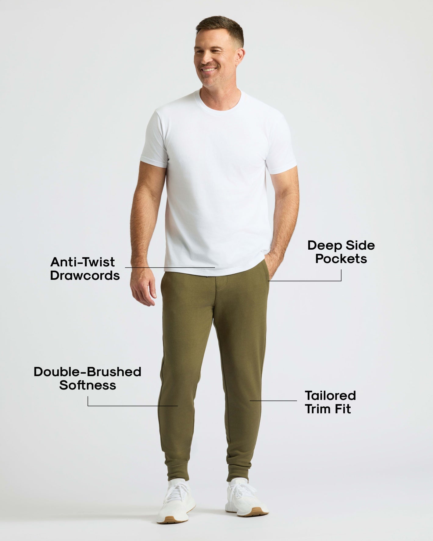 Military Green Fleece French Terry Joggers