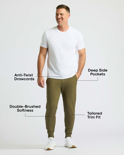 Military Green Fleece French Terry Joggers