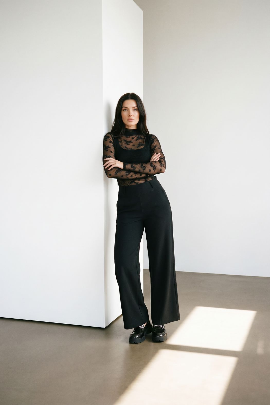 Black Ponte Tailored Culotte