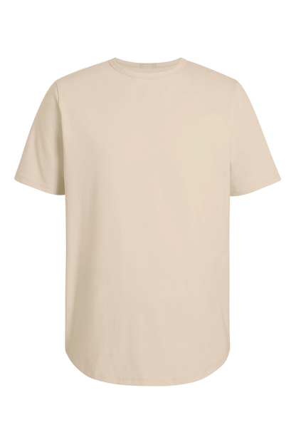 Short Sleeve Curved Hem T-Shirt | Bone