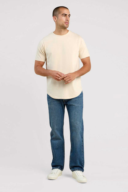 Short Sleeve Curved Hem T-Shirt | Bone