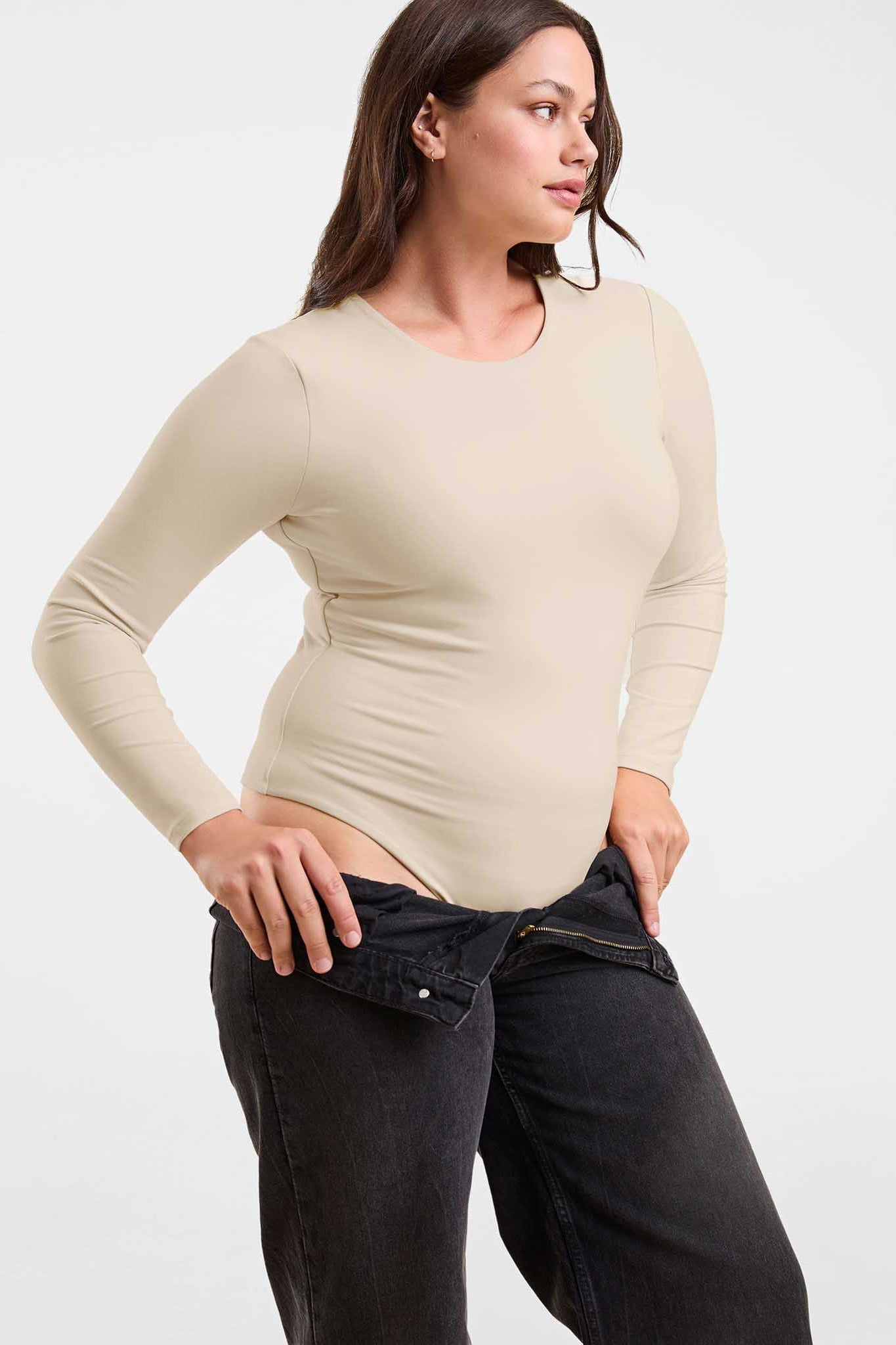 Long Sleeve Crewneck Bodysuit | Bone