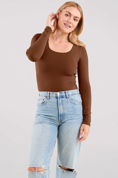 Long Sleeve Square Neck Bodysuit