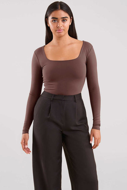 Long Sleeve Square Neck Bodysuit