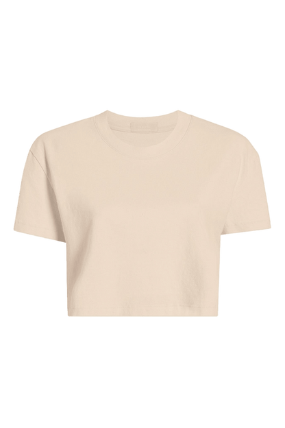 Vintage Cotton Cropped Tee | Bone