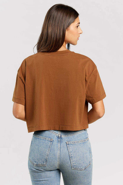 Vintage Cotton Cropped Tee | Chocolate