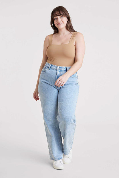 Square Neck Tank Bodysuit | Cinnamon