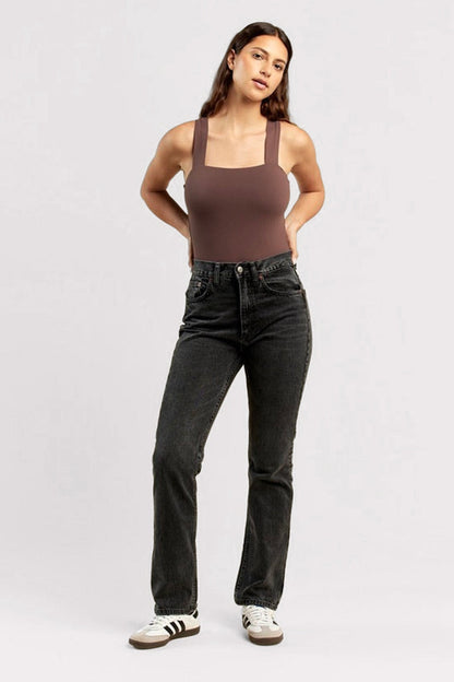 Square Neck Tank Bodysuit | Coffee