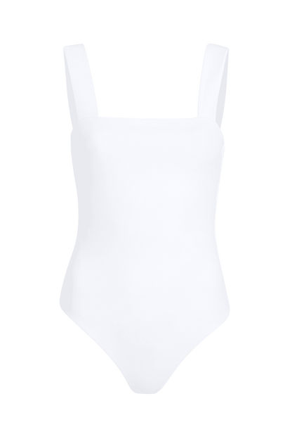 Square Neck Tank Bodysuit | White