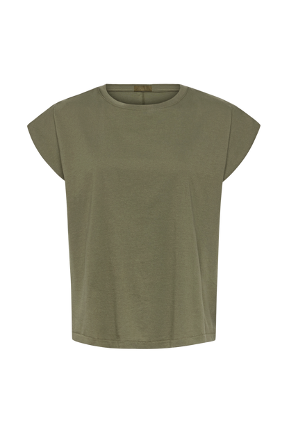 Soft Cotton Muscle Tee | Olive