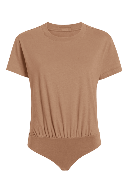 Soft Cotton Everyday T-Shirt Bodysuit | Cinnamon
