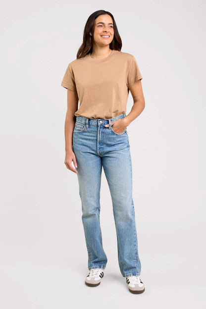 Soft Cotton Everyday T-Shirt Bodysuit | Cinnamon