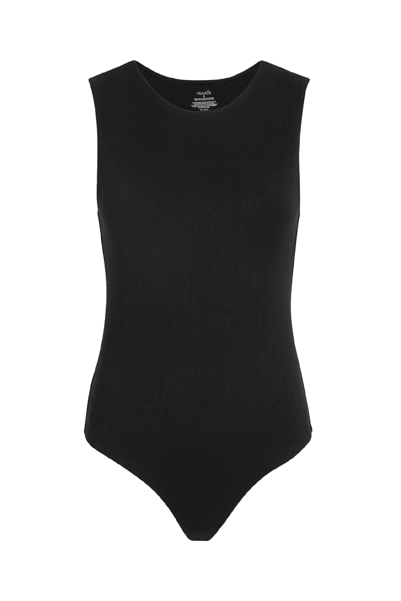 Ribbed Crewneck Tank Bodysuit | Black