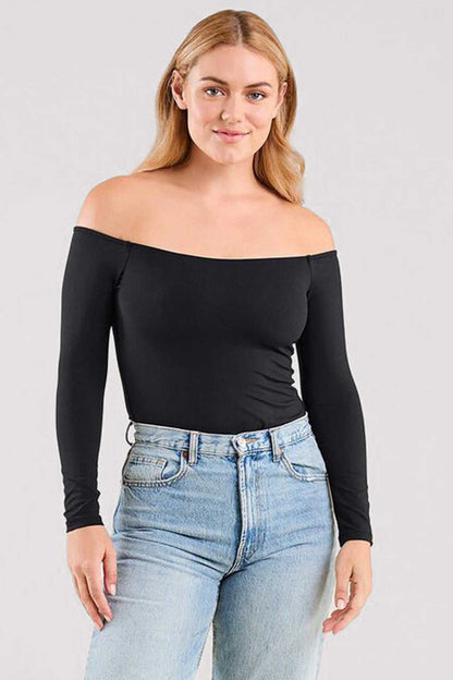 Off The Shoulder Bodysuit | Black