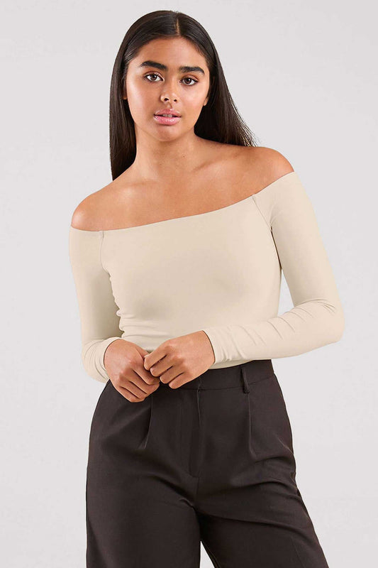 Off The Shoulder Bodysuit | Bone