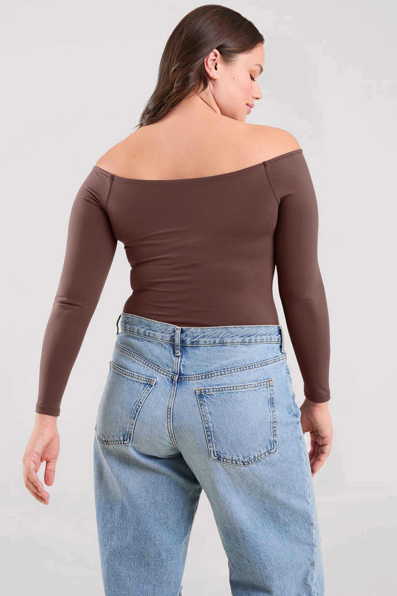 Off The Shoulder Bodysuit | Coffee
