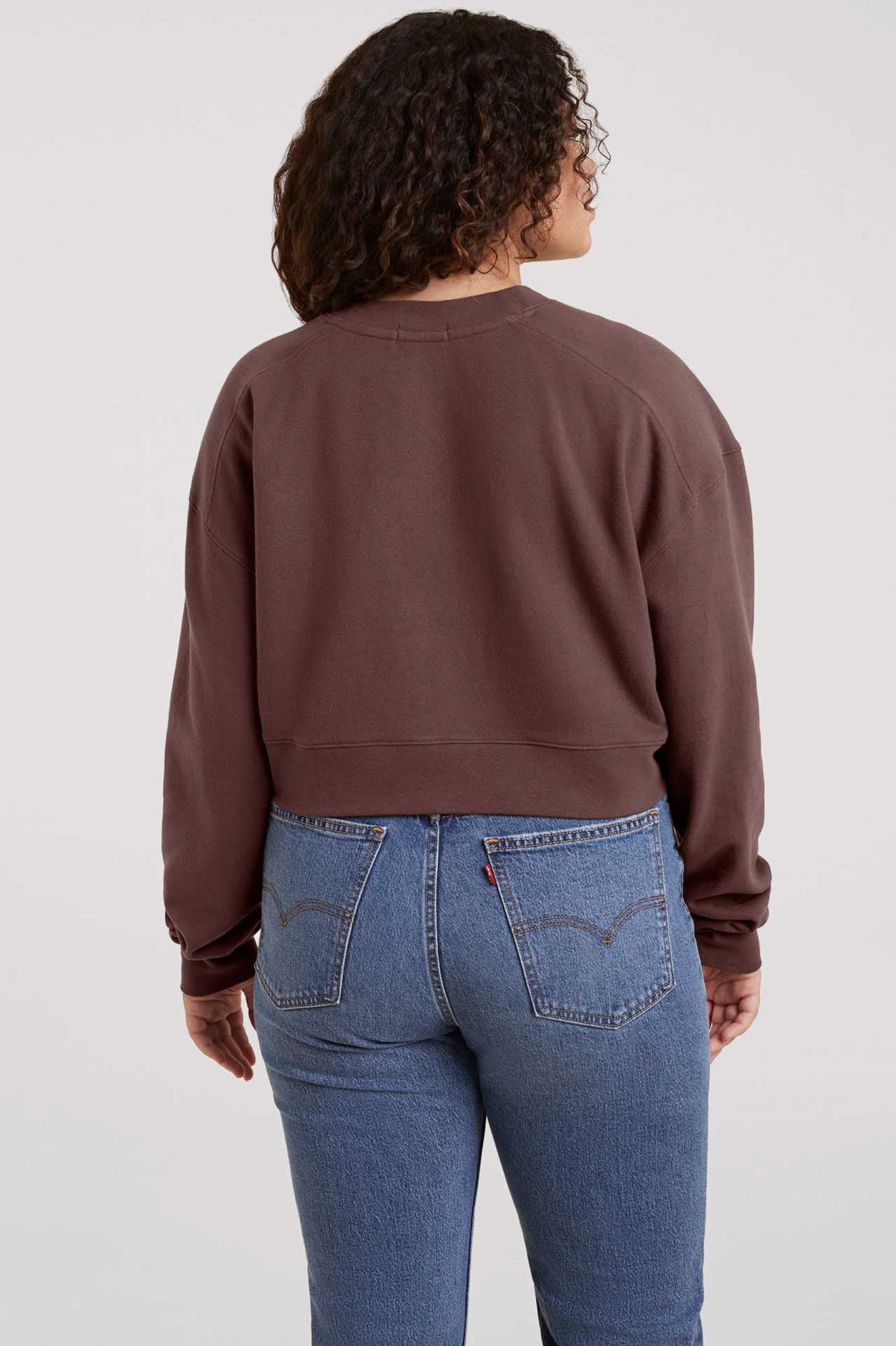 Cropped Crewneck Sweatshirt | Coffee