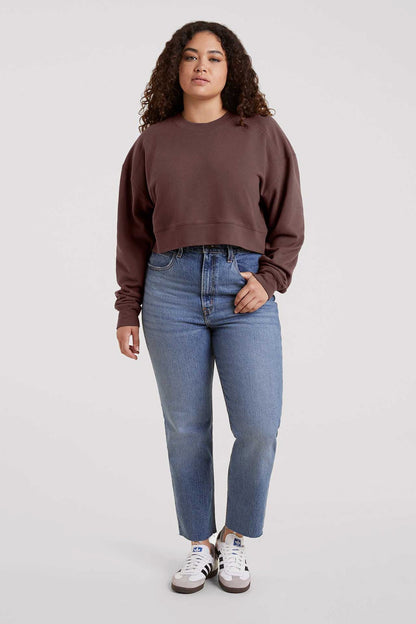 Cropped Crewneck Sweatshirt | Coffee
