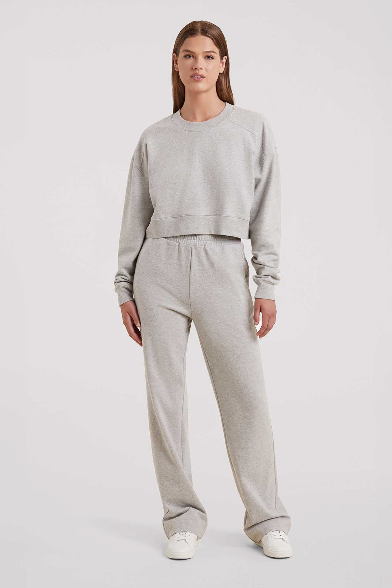 Cropped Crewneck Sweatshirt | Heather Grey