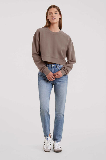 Cropped Crewneck Sweatshirt | Mocha