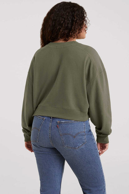 Cropped Crewneck Sweatshirt | Olive