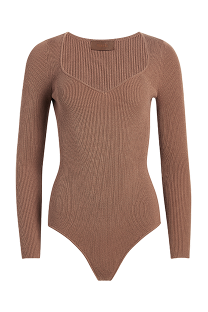 Sweetheart Sweater Bodysuit | Chocolate