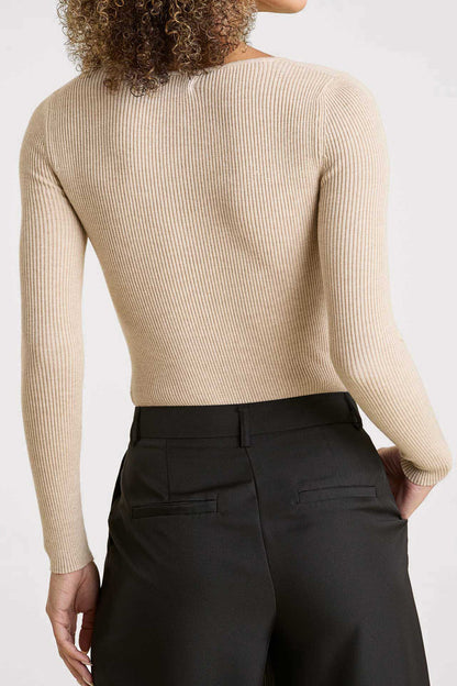 Sweetheart Sweater Bodysuit | Heather Oat