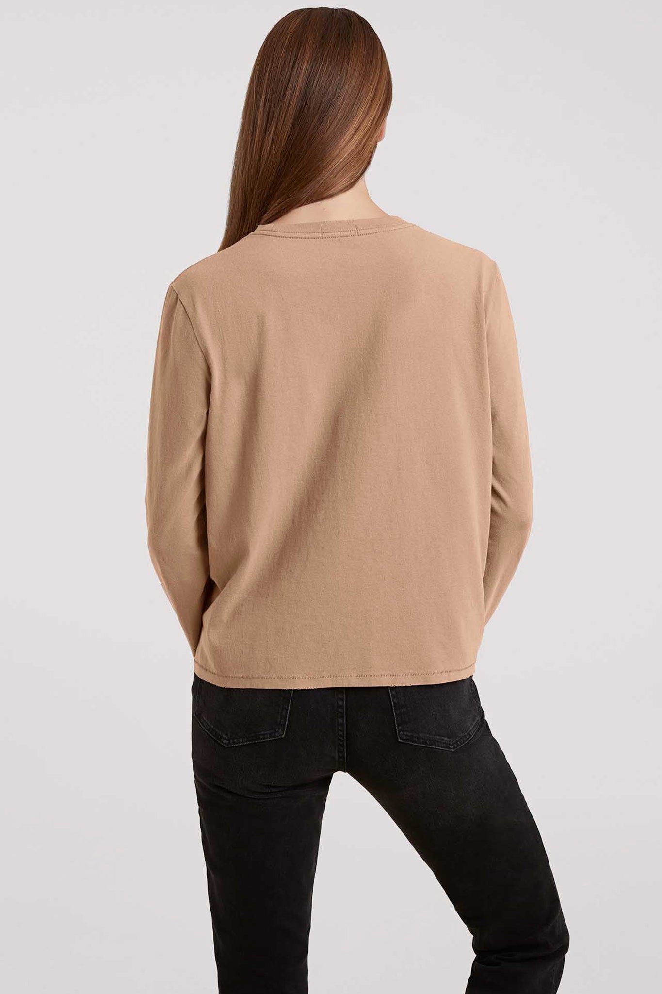 Vintage Cotton Long Sleeve Everyday T-Shirt | Cinnamon