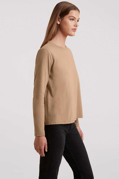 Vintage Cotton Long Sleeve Everyday T-Shirt | Cinnamon