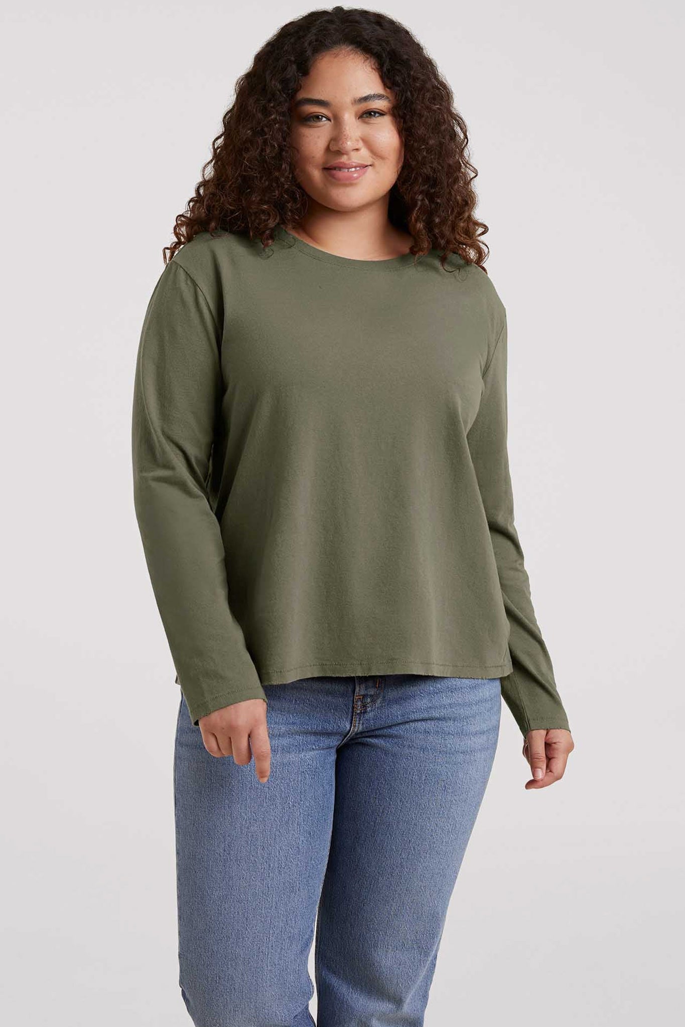 Vintage Cotton Long Sleeve Everyday T-Shirt