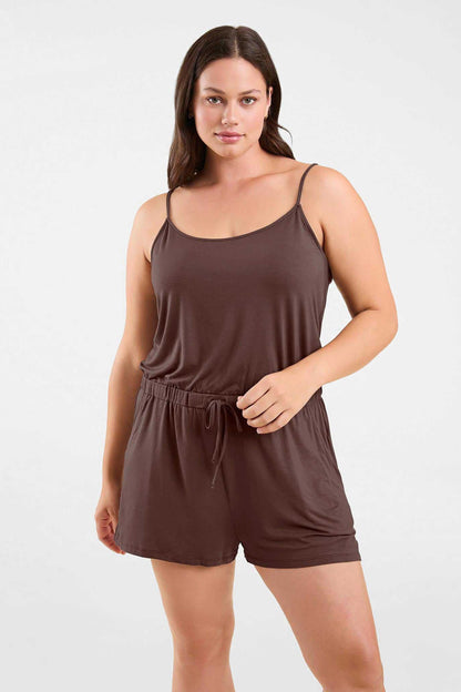Sleep Romper | Coffee