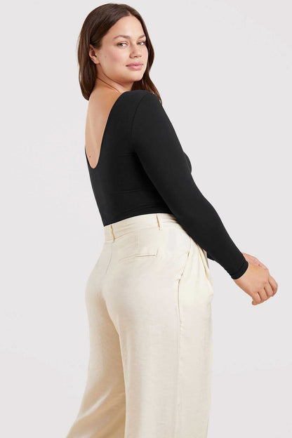 Open Back Bodysuit | Black