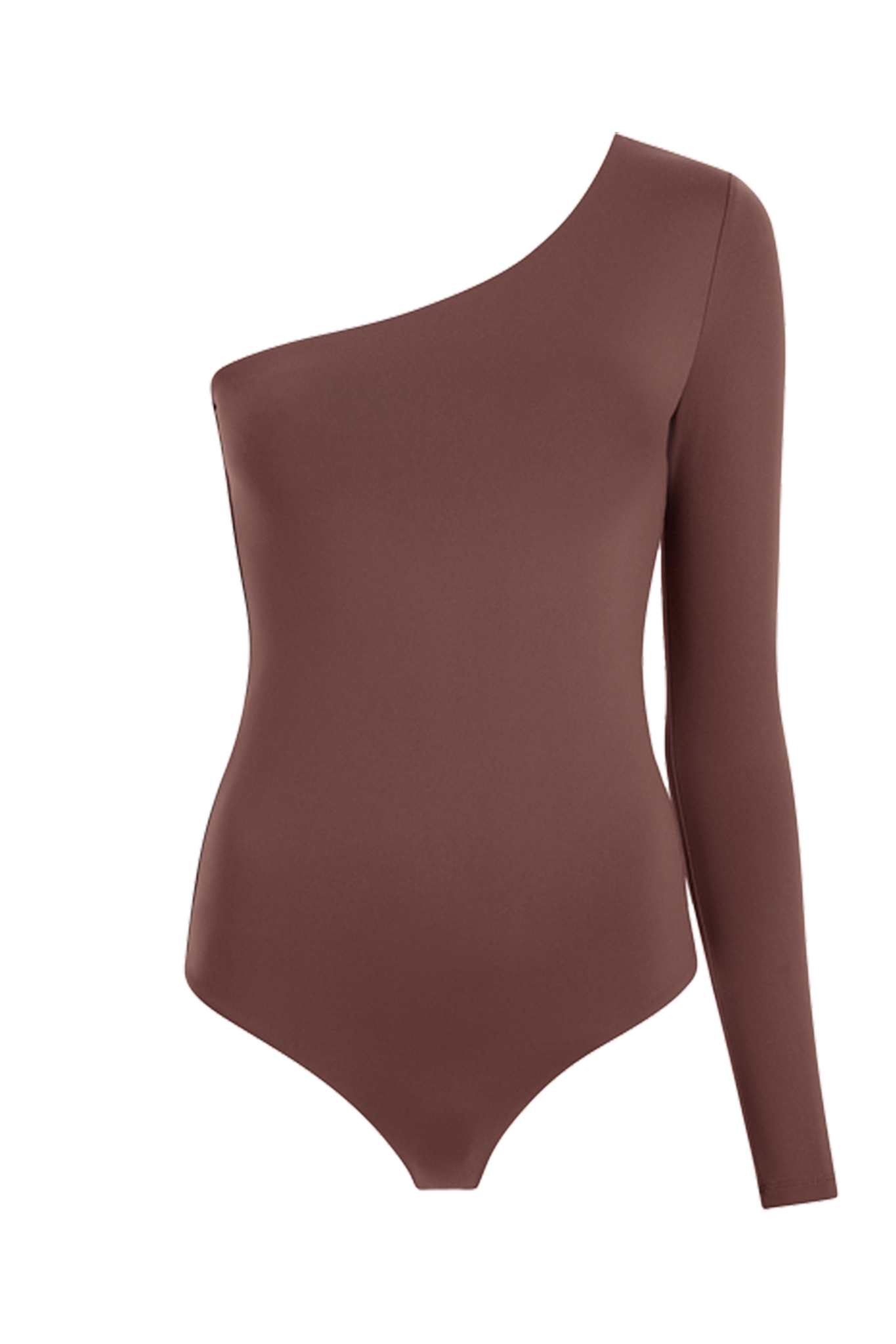 One Shoulder Bodysuit | Coffee
