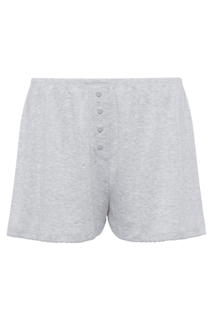Heart Pointelle Pajama Cheeky Short | Heather Grey