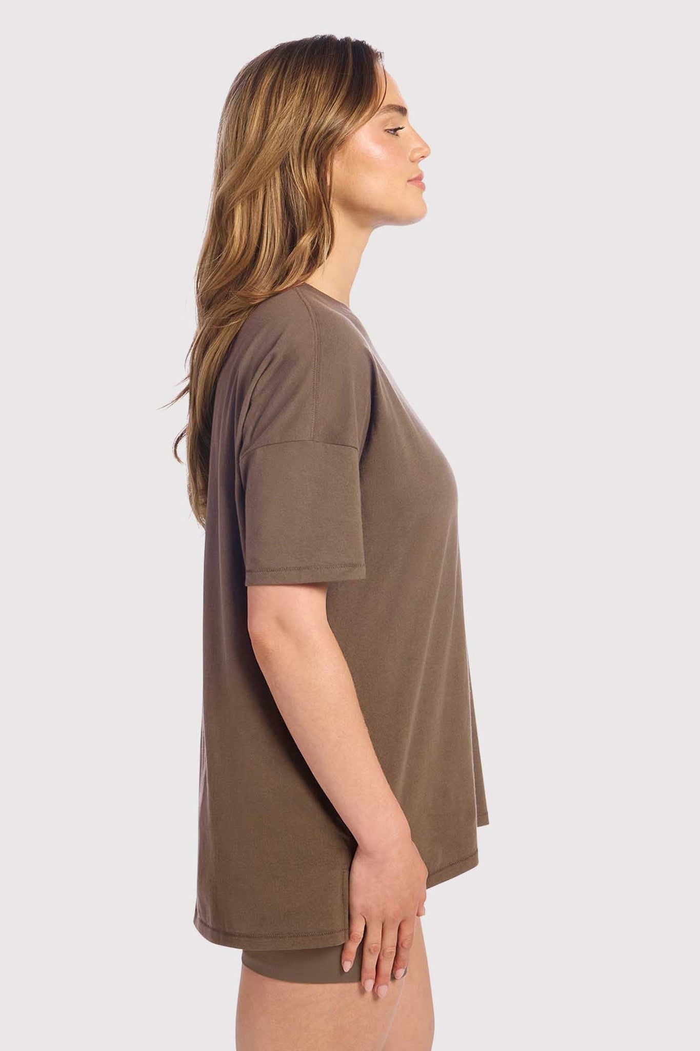 Soft Cotton Oversized Tee | Mocha