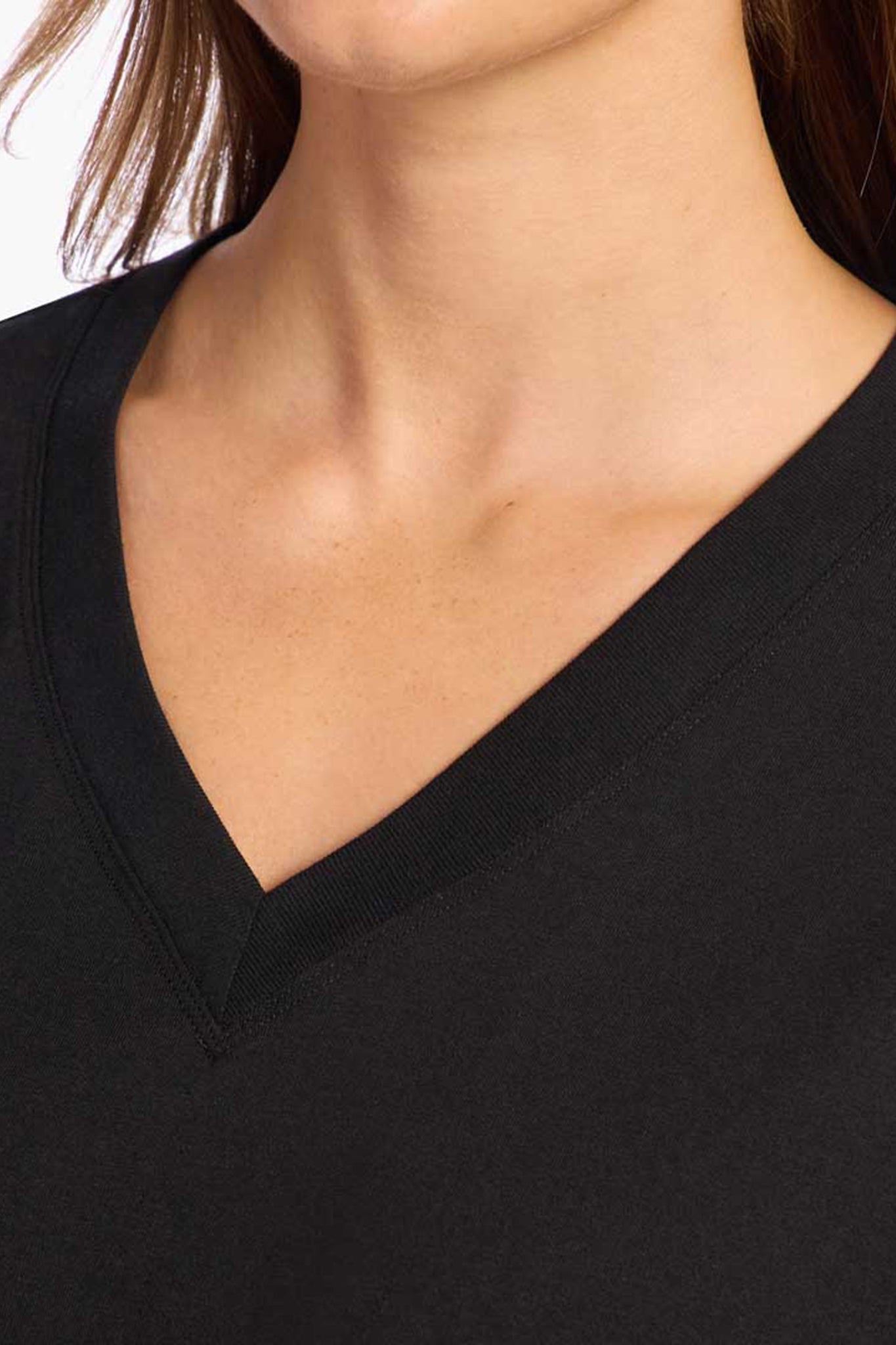 Soft Cotton V-Neck Muscle Tee | Black