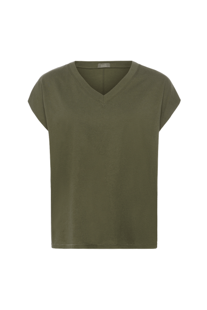 Soft Cotton V-Neck Muscle Tee | Darkest Olive