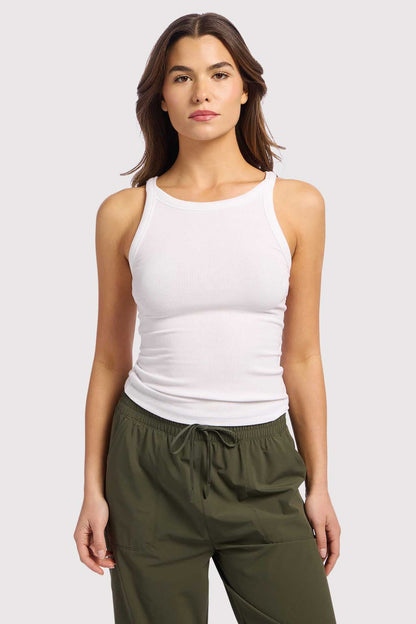 Slinky Rib Racer Tank | White