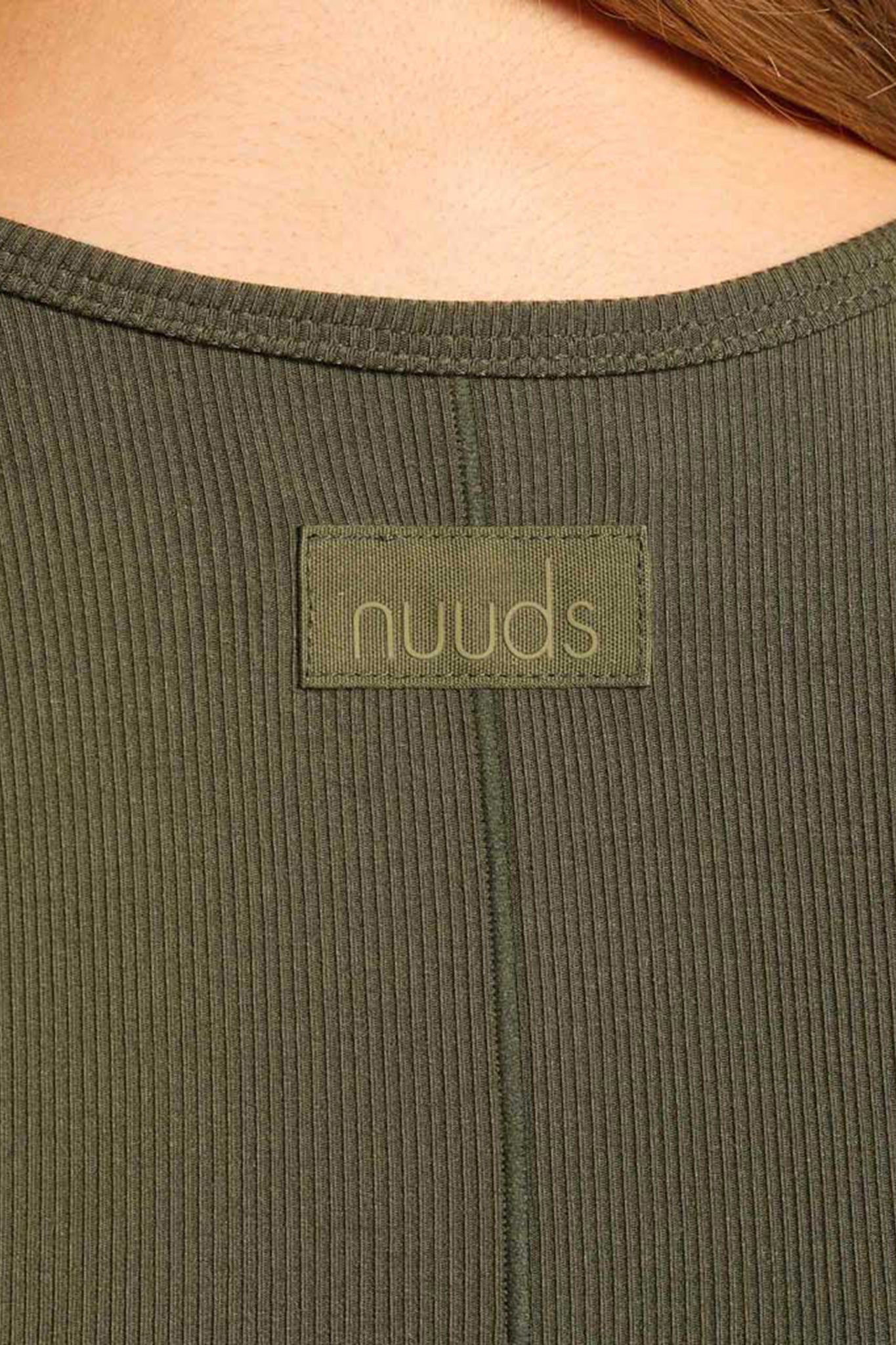 Sporty Rib Racer Tank | Darkest Olive