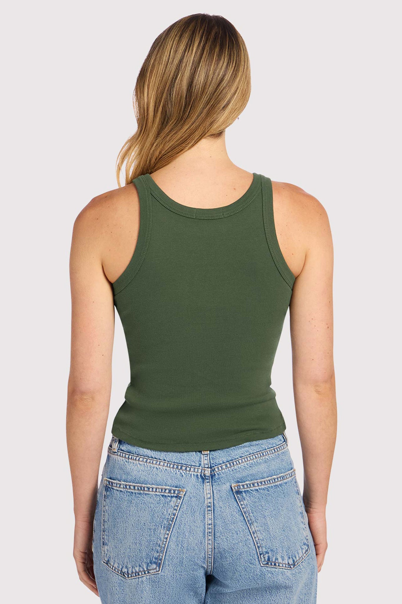 Essential Rib Tank | Darkest Olive